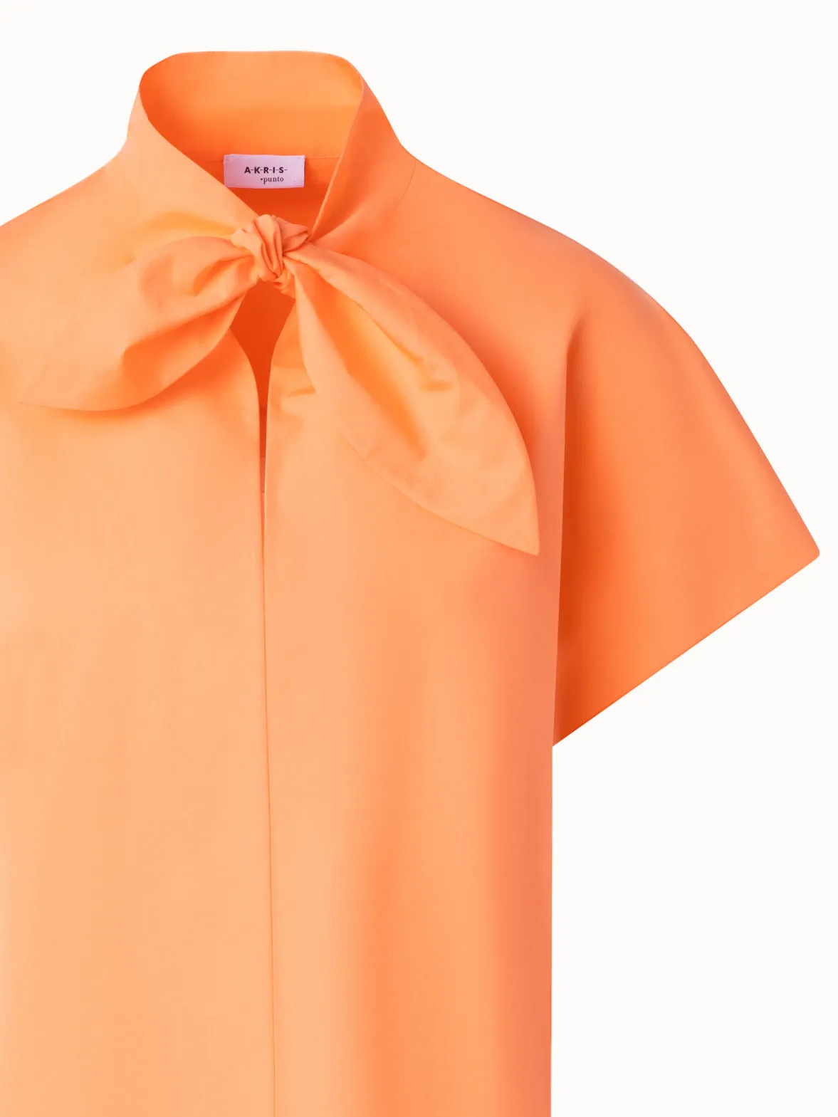 Cotton Blouse with Collar Knot