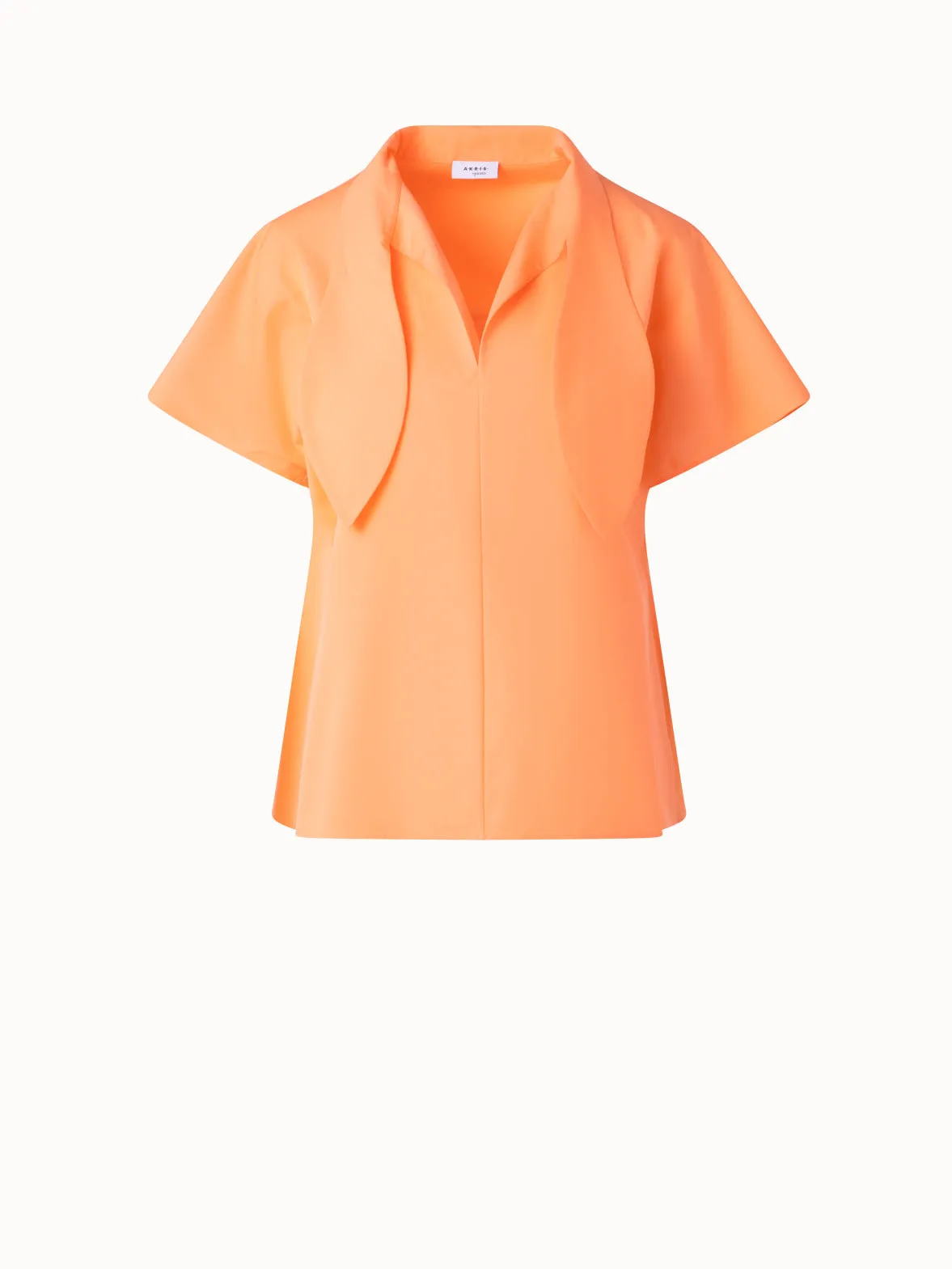 Cotton Blouse with Collar Knot