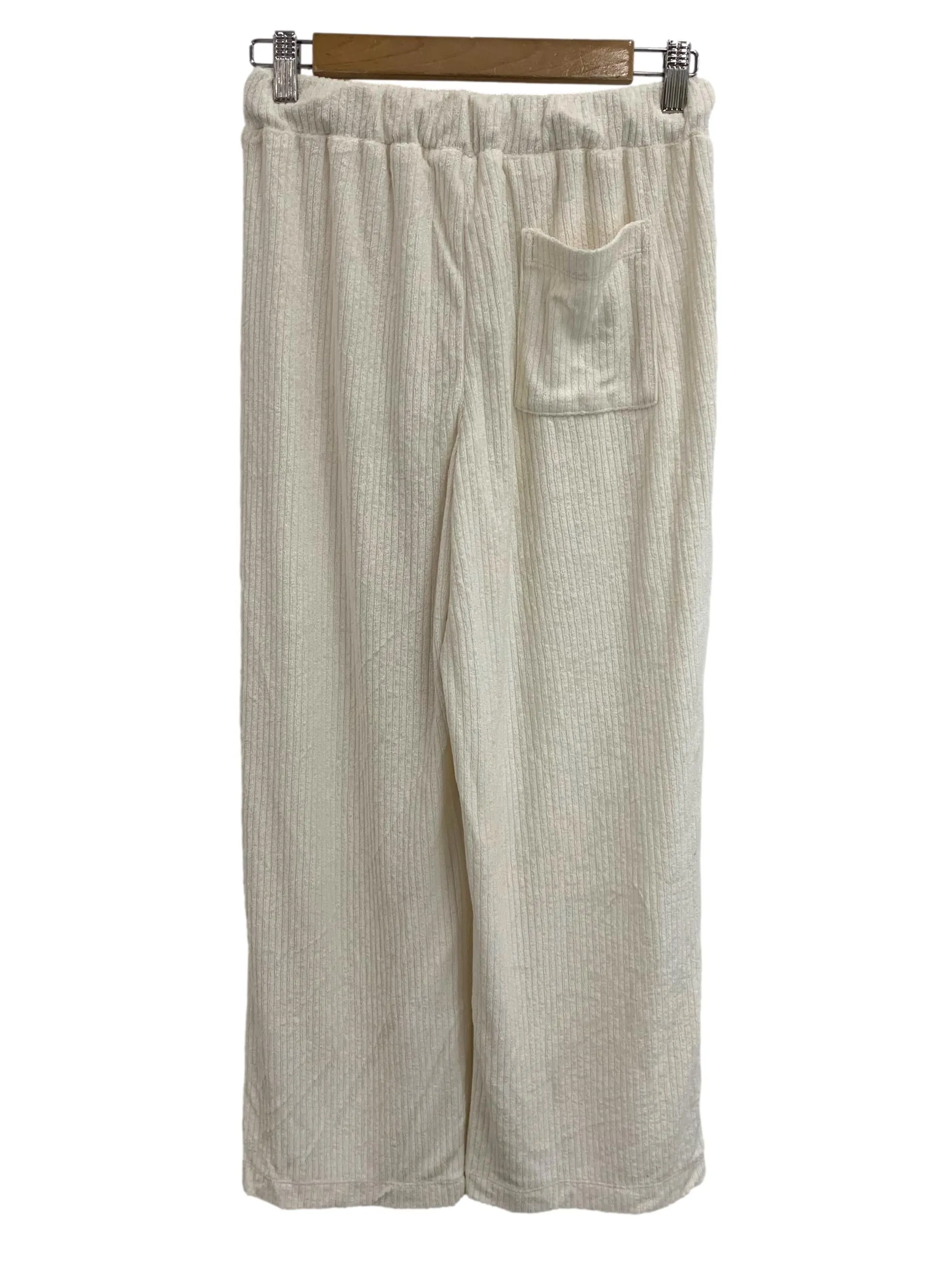 Cream Fluffy Long Pants