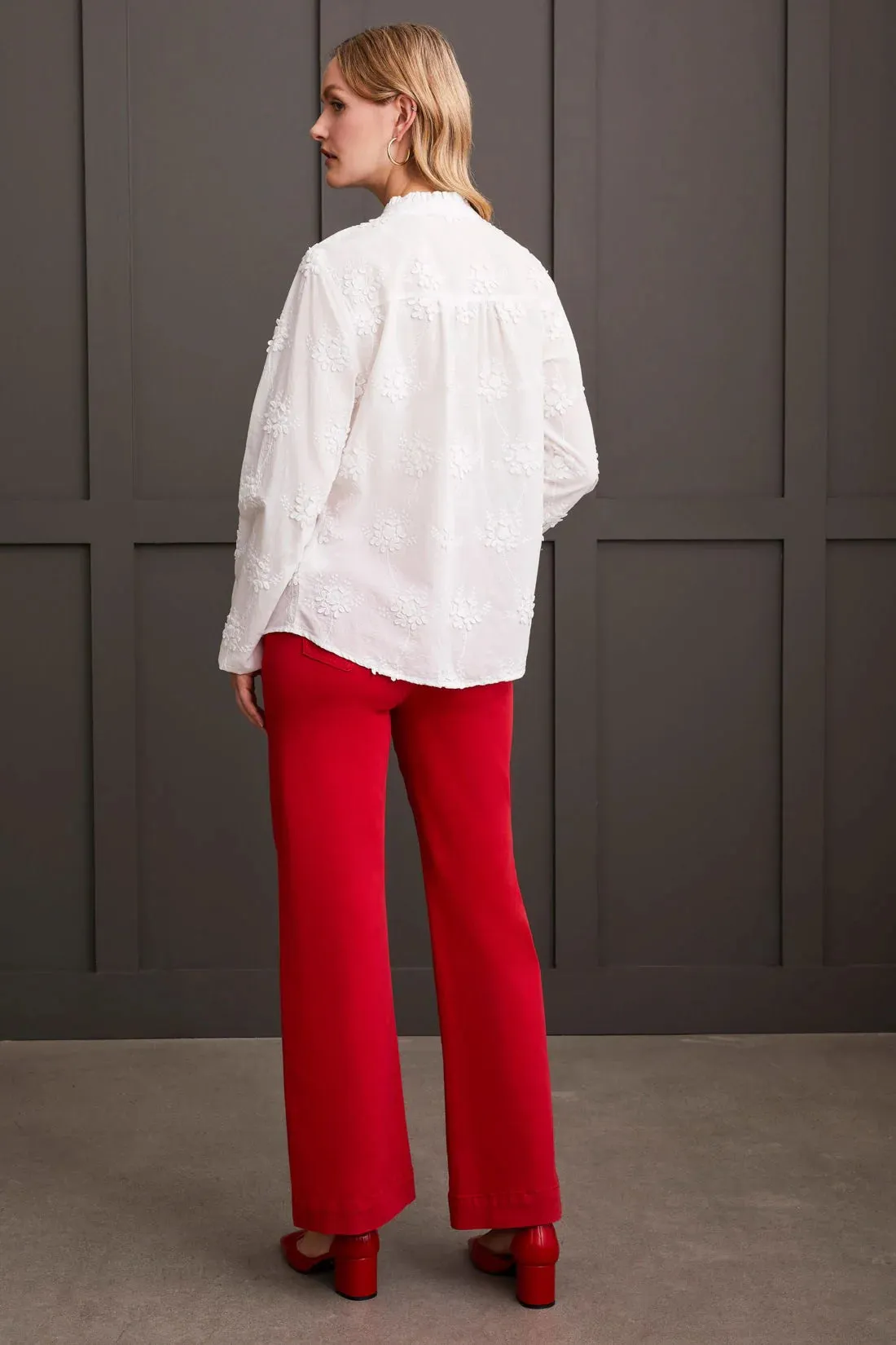 Cream Ruffle Collar Blouse