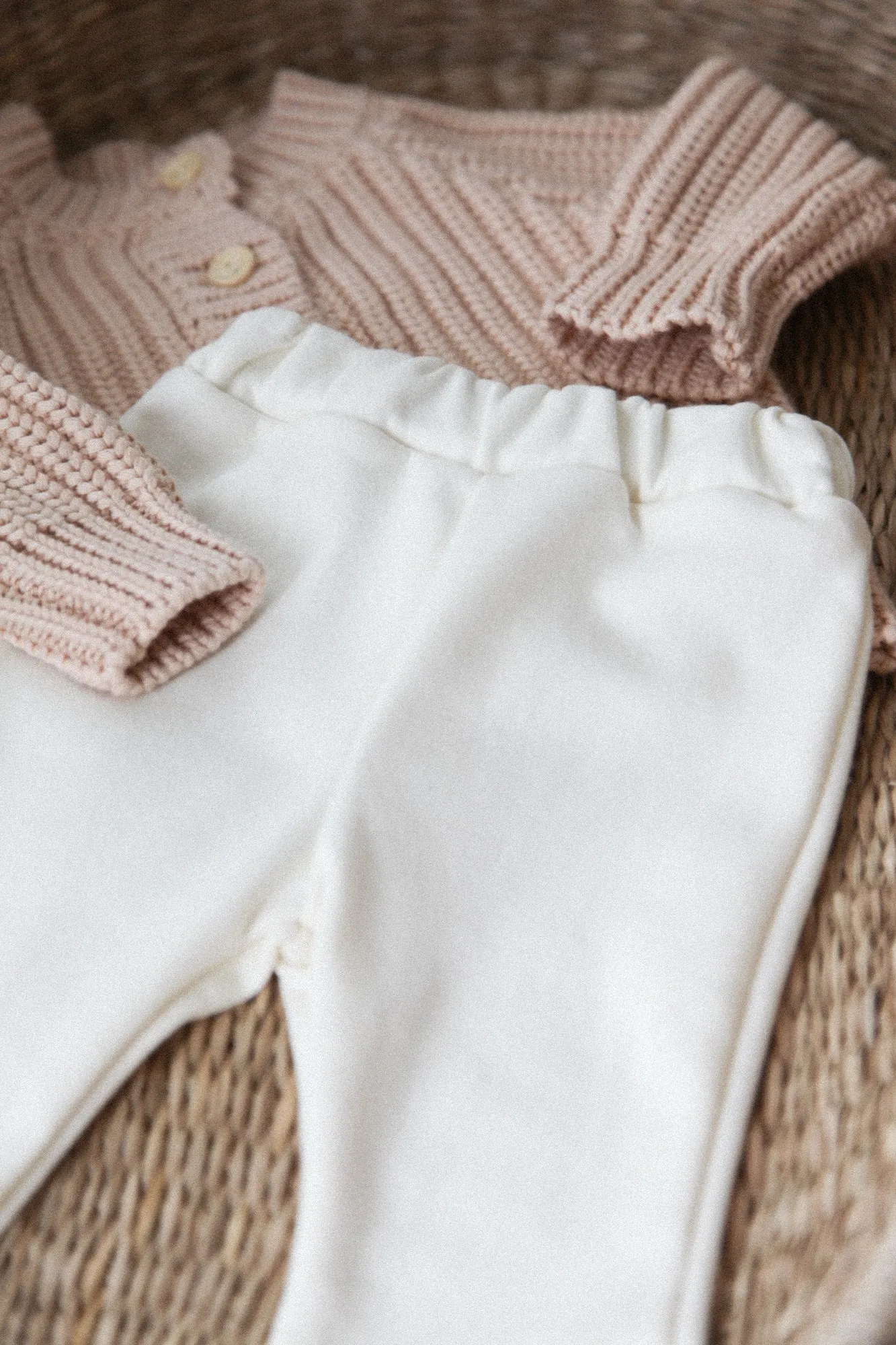 Cream Soft Frill Hem Flare Leggings