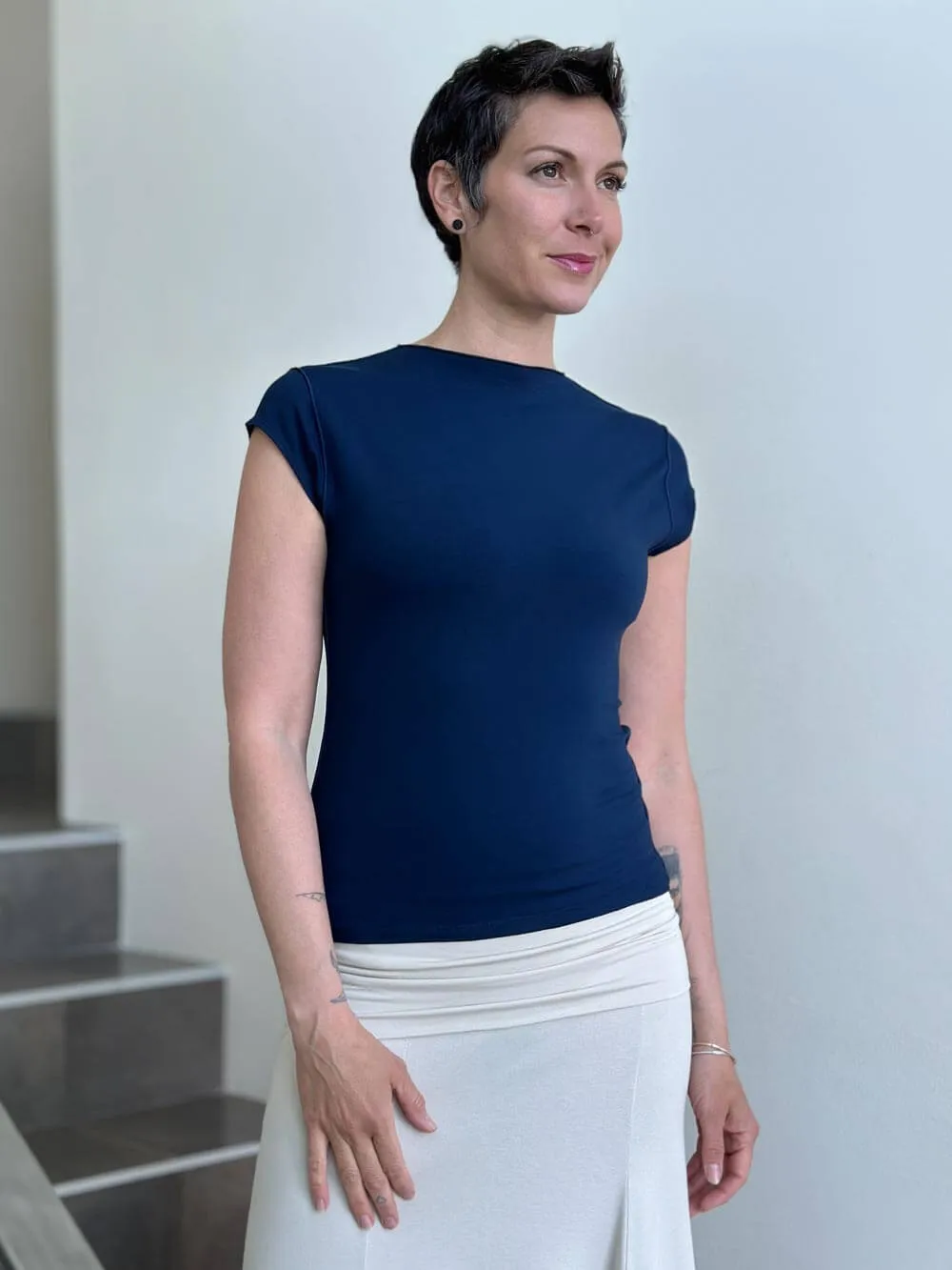 CU Cap Sleeve Mock Top