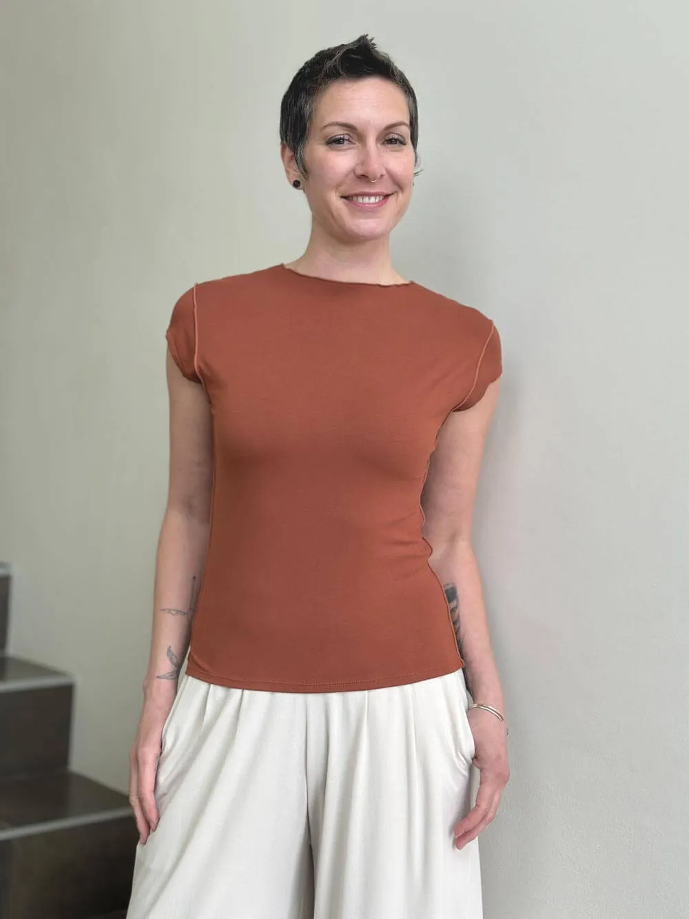 CU Cap Sleeve Mock Top