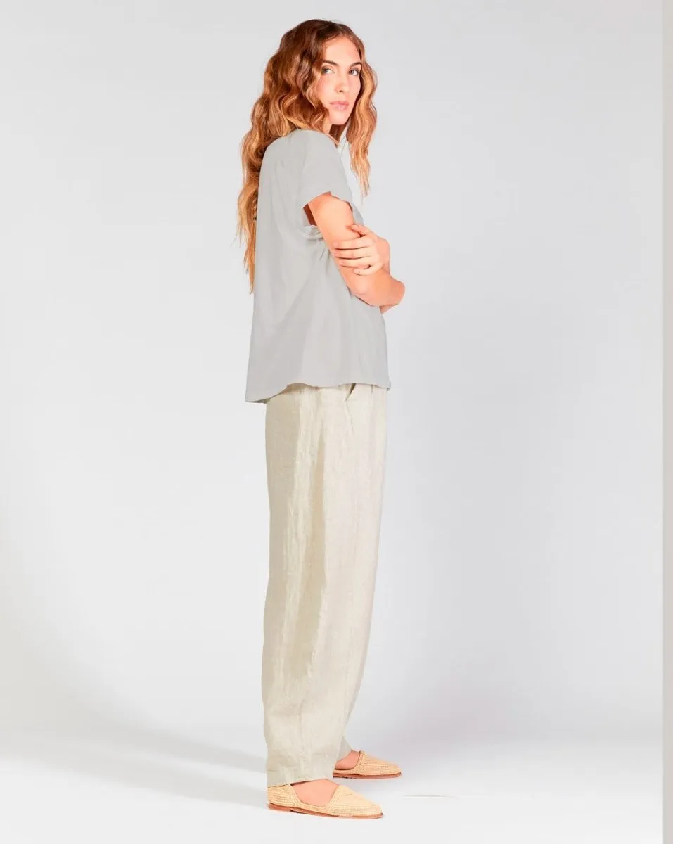Cuffed Cap Sleeve Crewneck Shirt