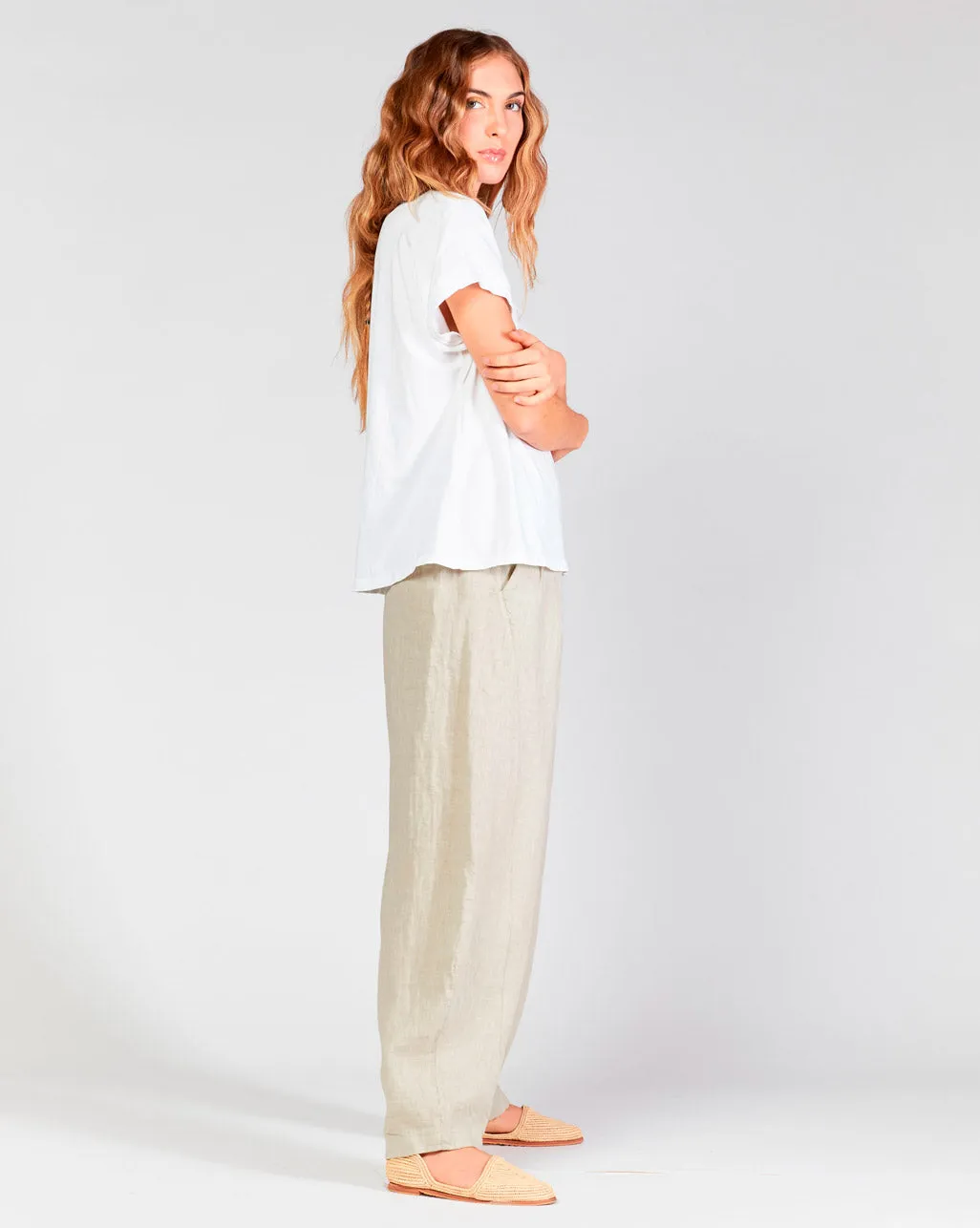 Cuffed Cap Sleeve Crewneck Shirt