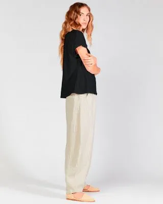 Cuffed Cap Sleeve Crewneck Shirt