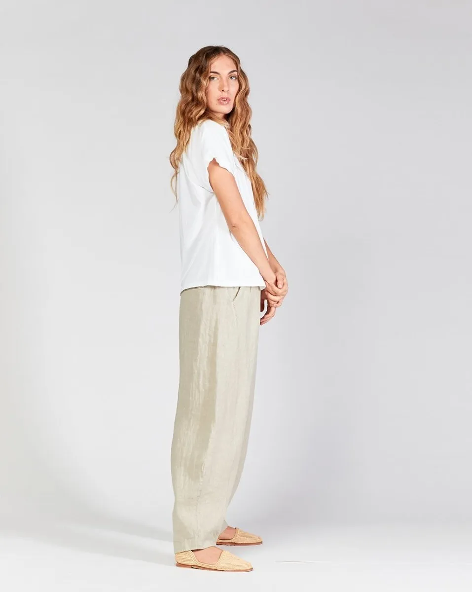 Cuffed Cap Sleeve Crewneck Shirt