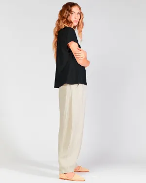 Cuffed Cap Sleeve Crewneck Shirt