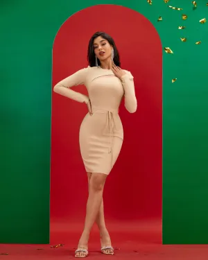 Cut Out Mesh Classic Bandage Dress