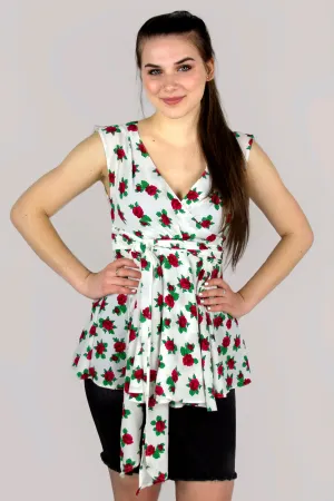 Daria White Wrap Top