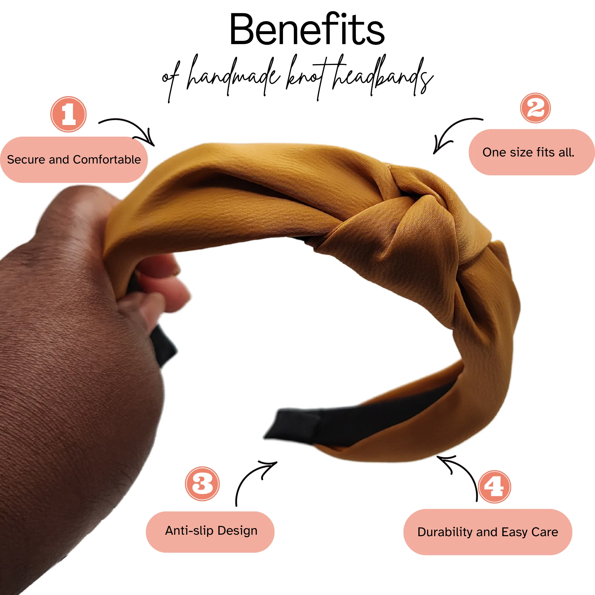 Dark Gold Top Knot Headband