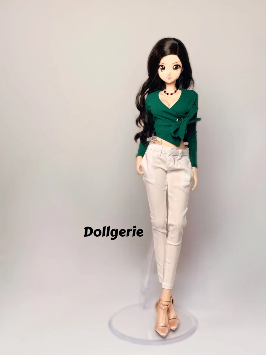 Dark Green Long Sleeve Bow Wrap Blouse for Smartdoll / DD
