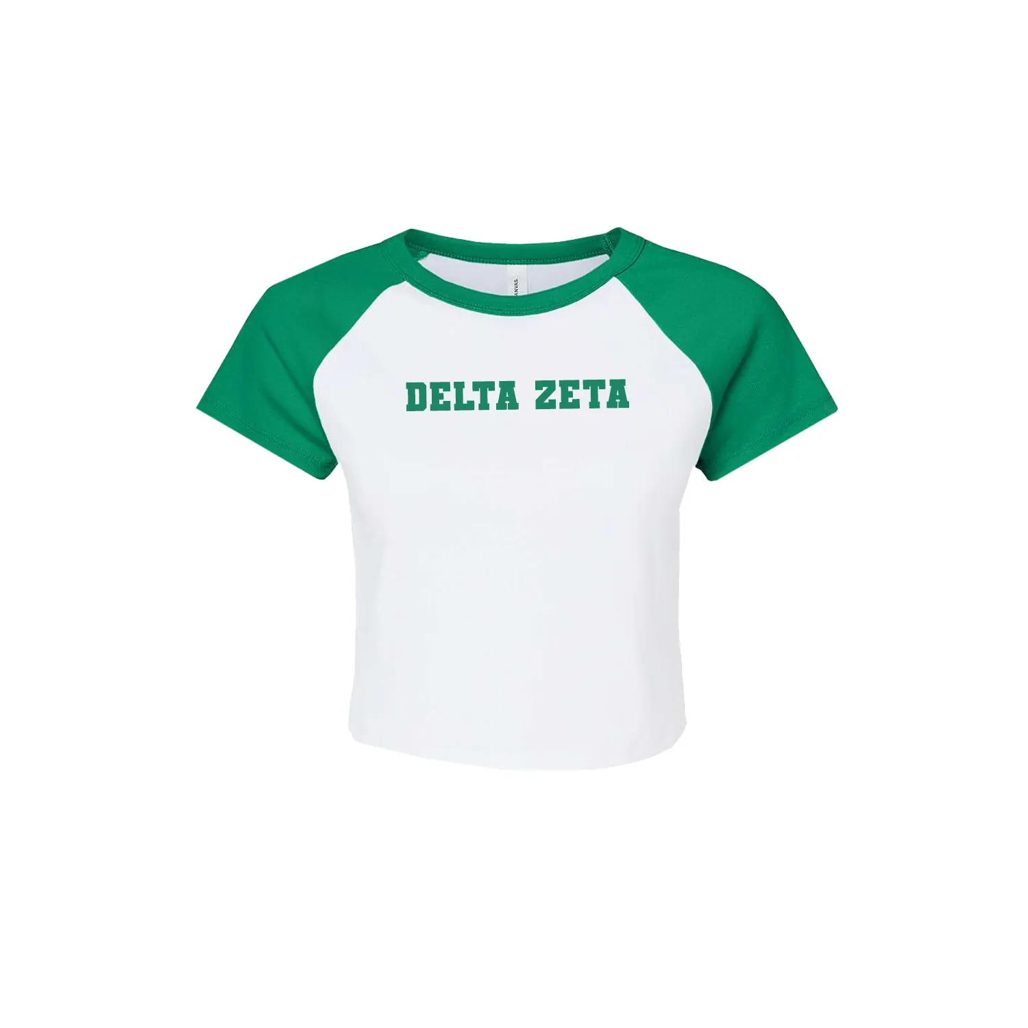 Delta Zeta Short Sleeve Crop Raglan