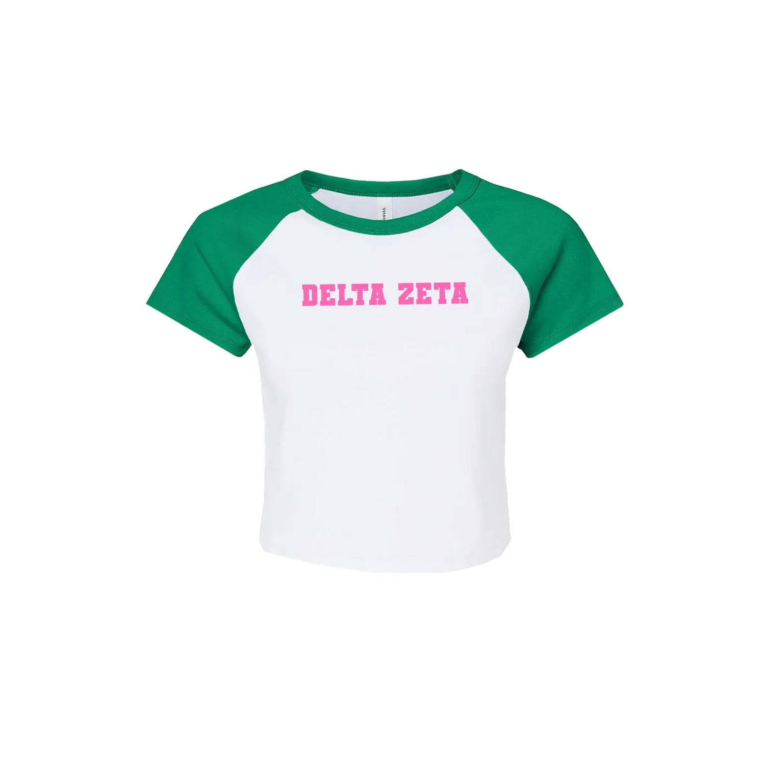 Delta Zeta Short Sleeve Crop Raglan