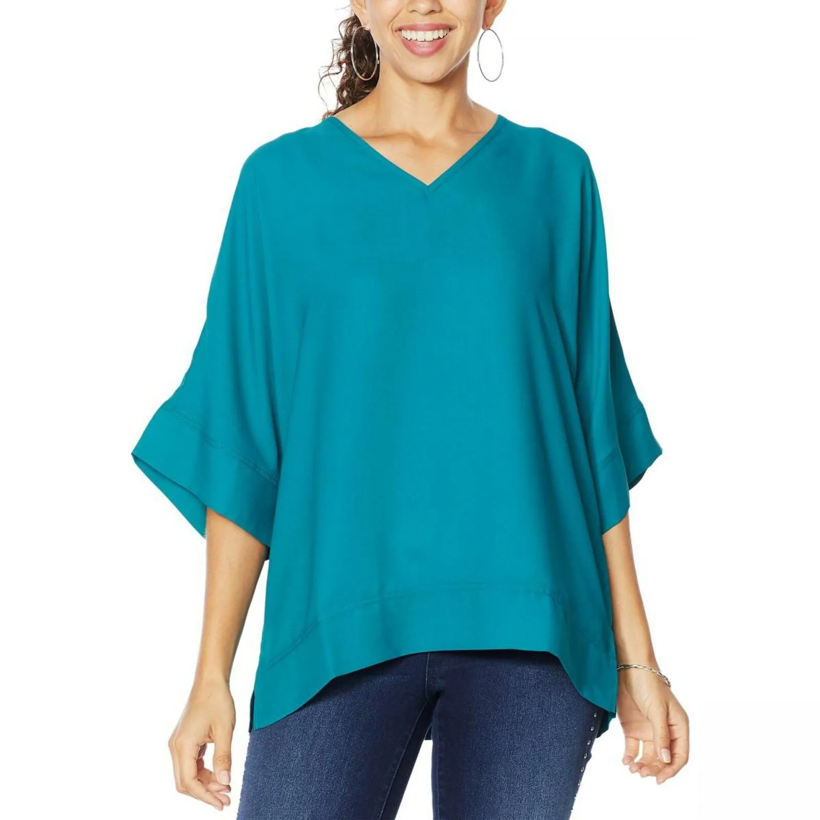 DG2 by Diane Gilman Women's Plus Size Dolman Sleeve Top