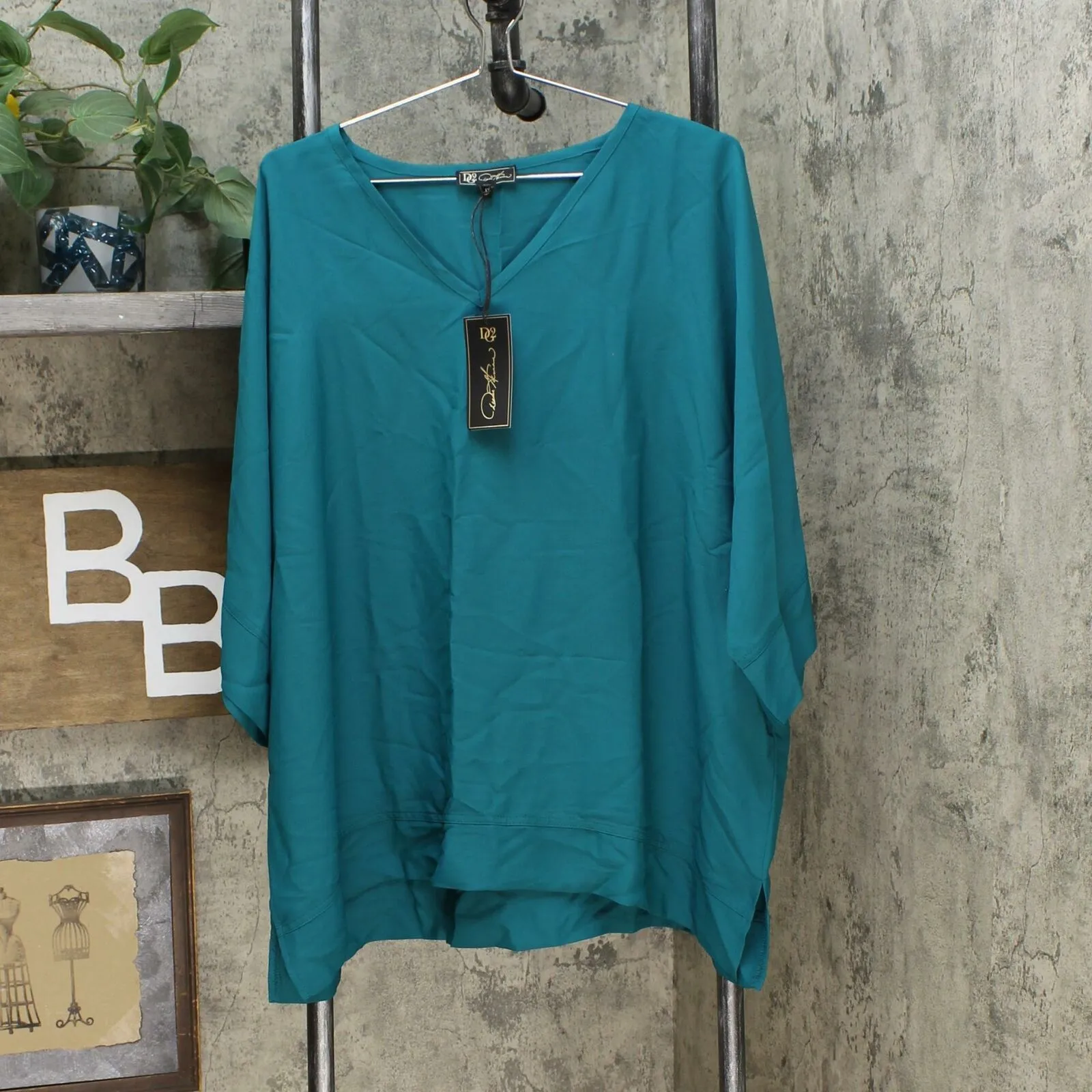 DG2 by Diane Gilman Women's Plus Size Dolman Sleeve Top