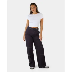 DICKIES JASPER HIGH RISE WIDE LEG PANT - STONE WASHED