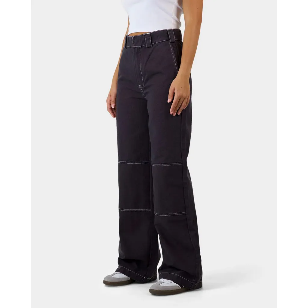 DICKIES JASPER HIGH RISE WIDE LEG PANT - STONE WASHED