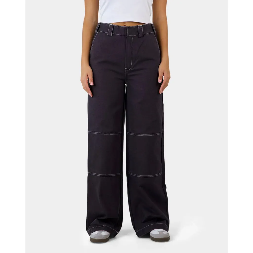 DICKIES JASPER HIGH RISE WIDE LEG PANT - STONE WASHED