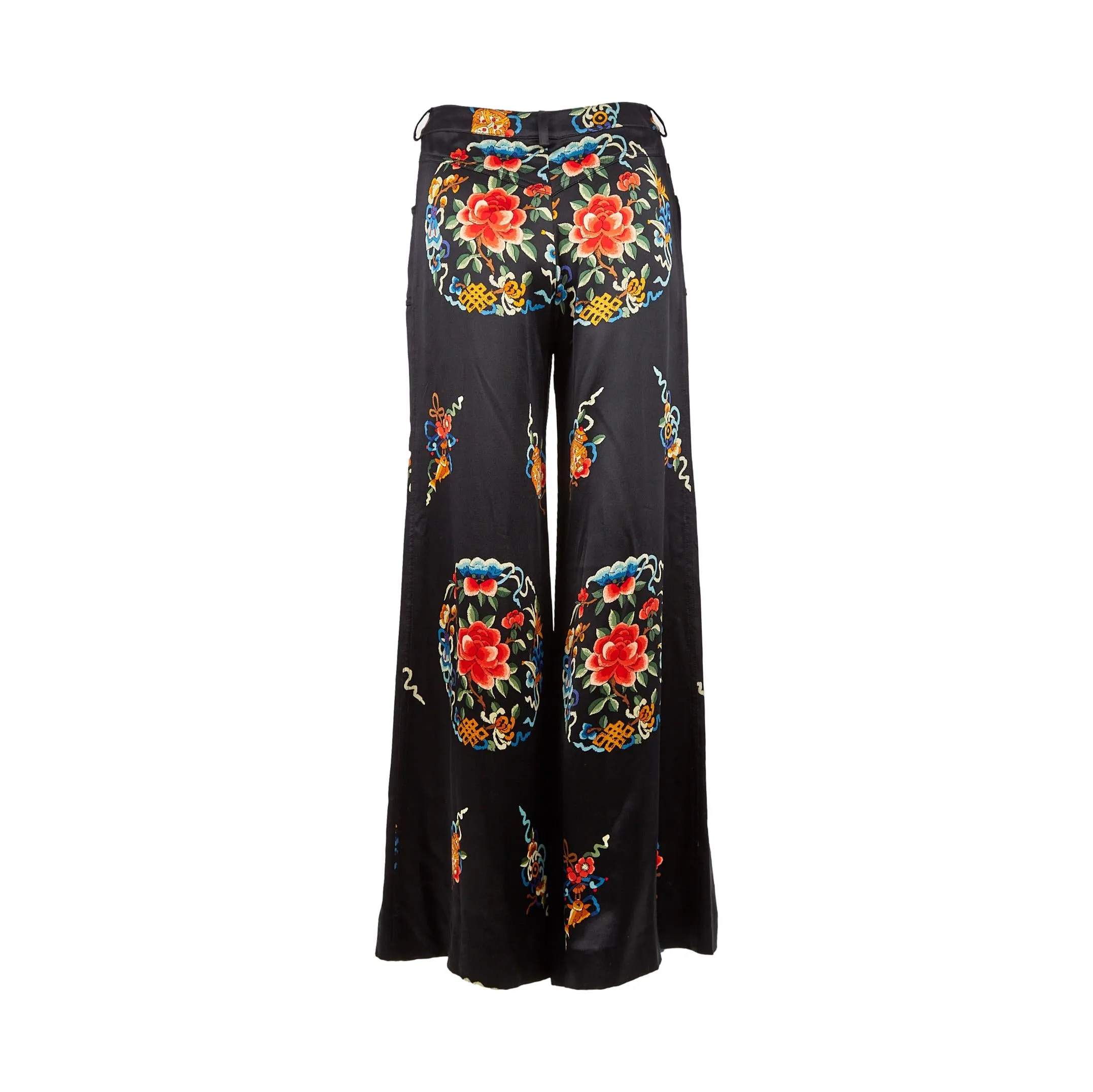Dior Black Floral Print Pants