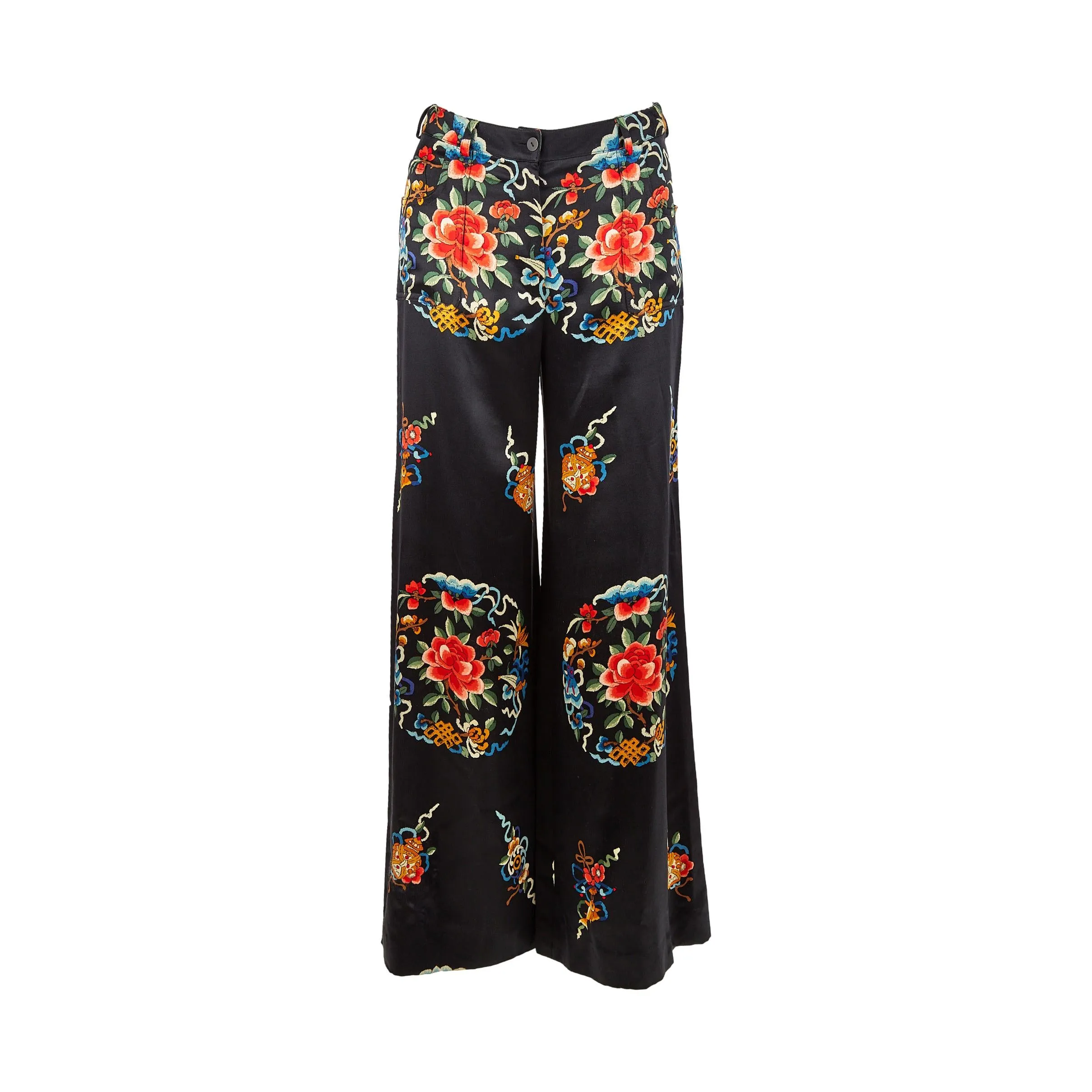 Dior Black Floral Print Pants