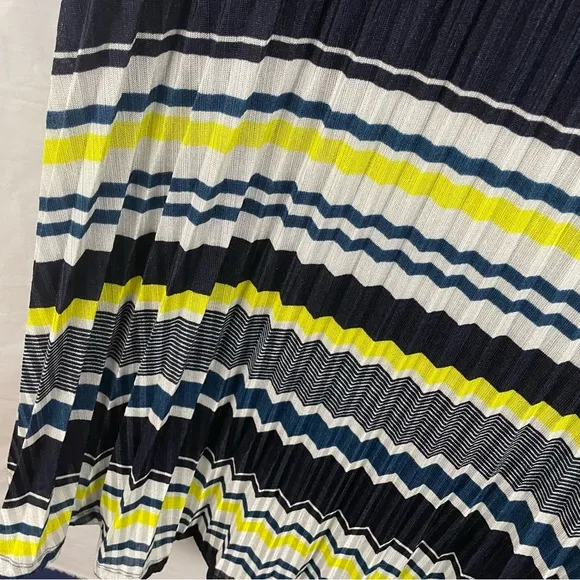 DKNY striped pleated midi skirt elastic waist women’s Size XLarge