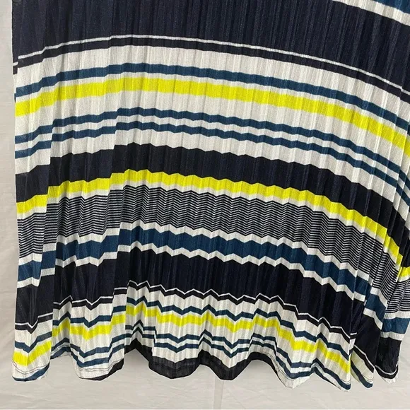 DKNY striped pleated midi skirt elastic waist women’s Size XLarge
