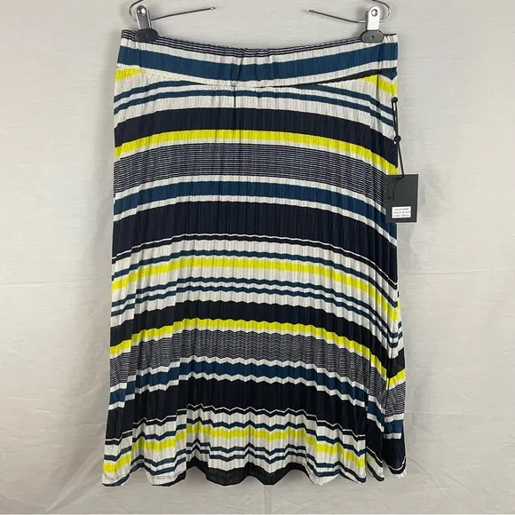 DKNY striped pleated midi skirt elastic waist women’s Size XLarge
