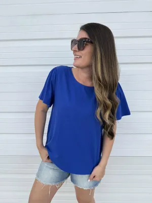 DOORBUSTER: Cap Sleeve Tee - Royal Blue by Sew In Love (Ships in 2-3 Weeks)