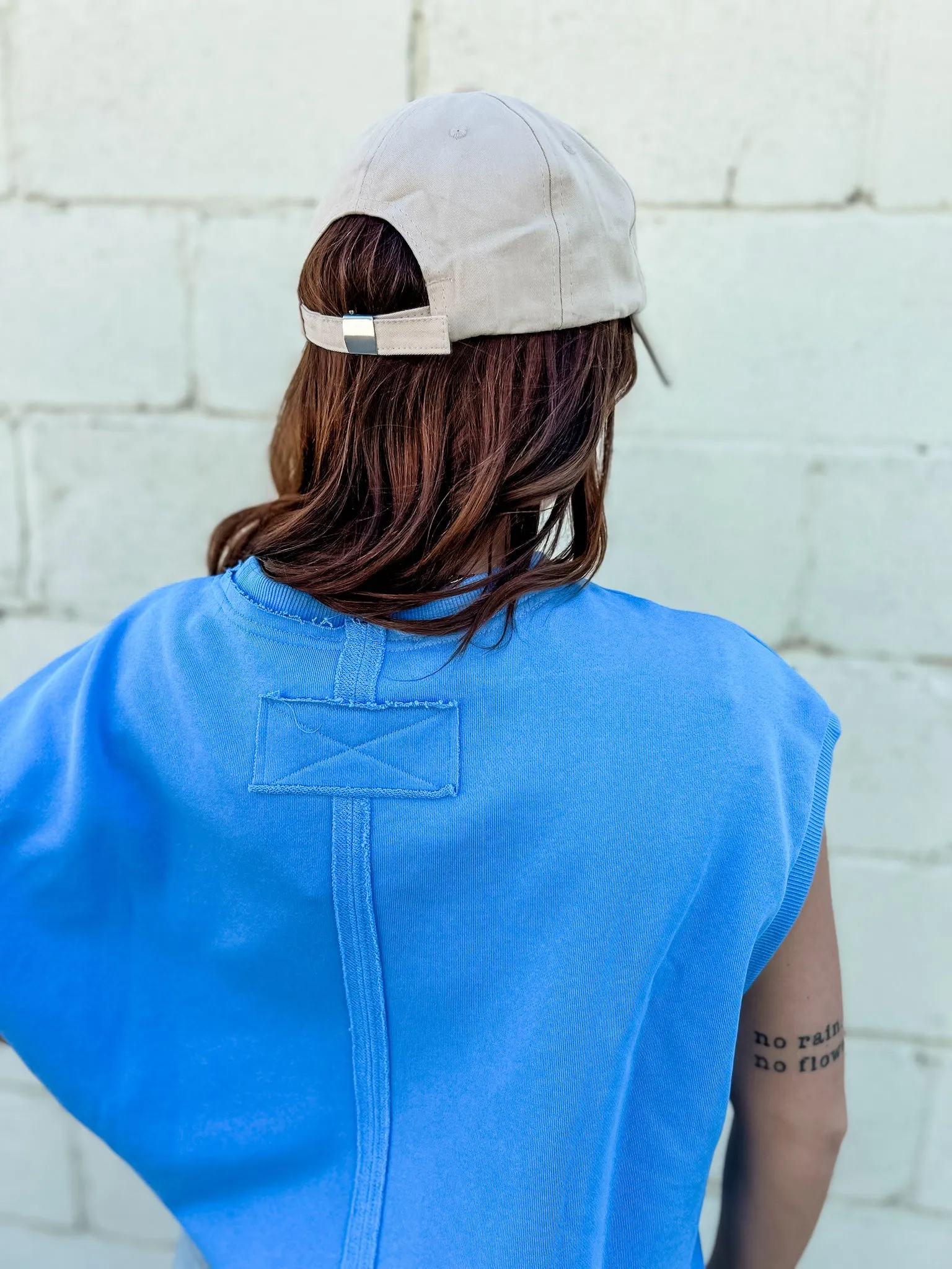 Drawing Board Cap Sleeve Crew - Sky