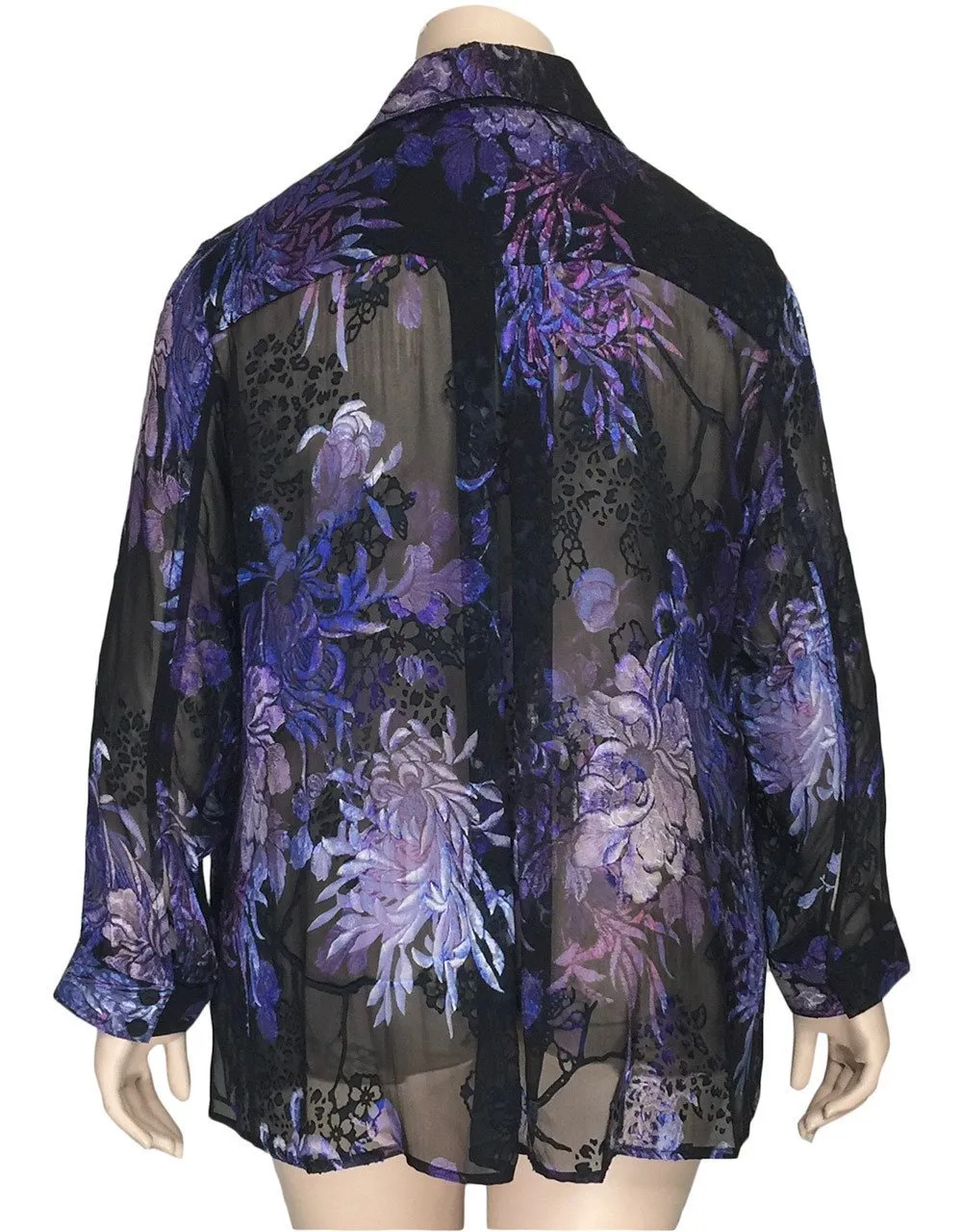 Dressori Black Silk Burnout Blouse