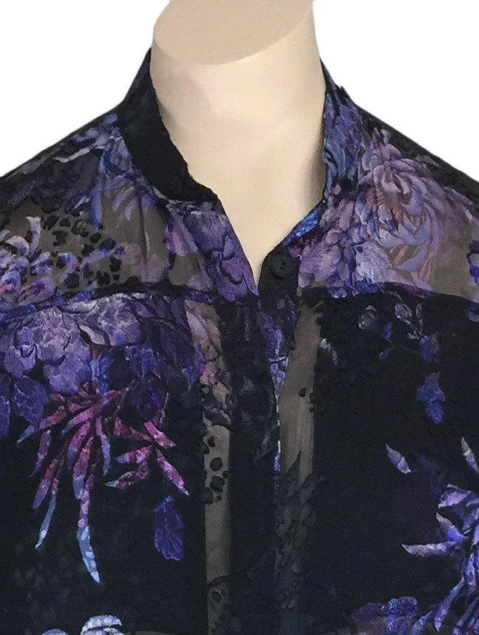 Dressori Black Silk Burnout Blouse
