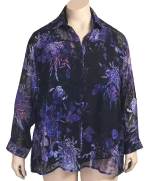Dressori Black Silk Burnout Blouse
