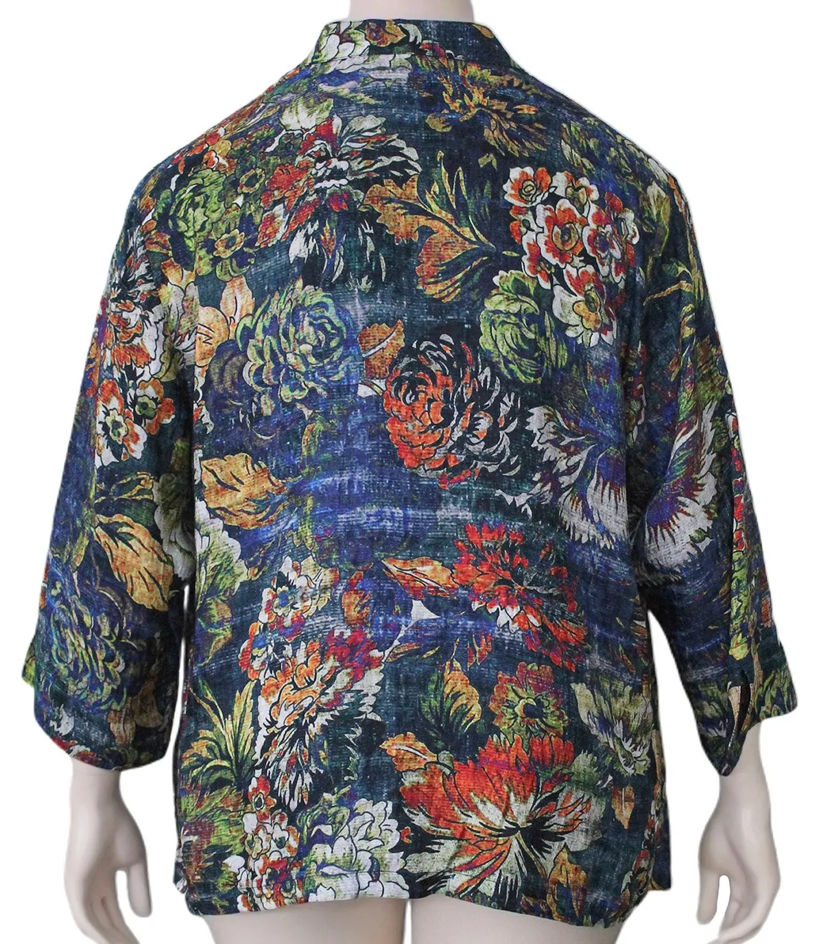 Dressori Floral Mandarin Collar Blouse