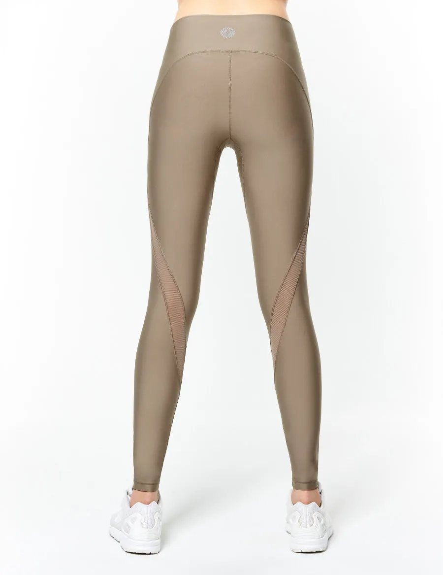 easyoga LESPIRO Streamer Retro Tights - C09 Cement Brown