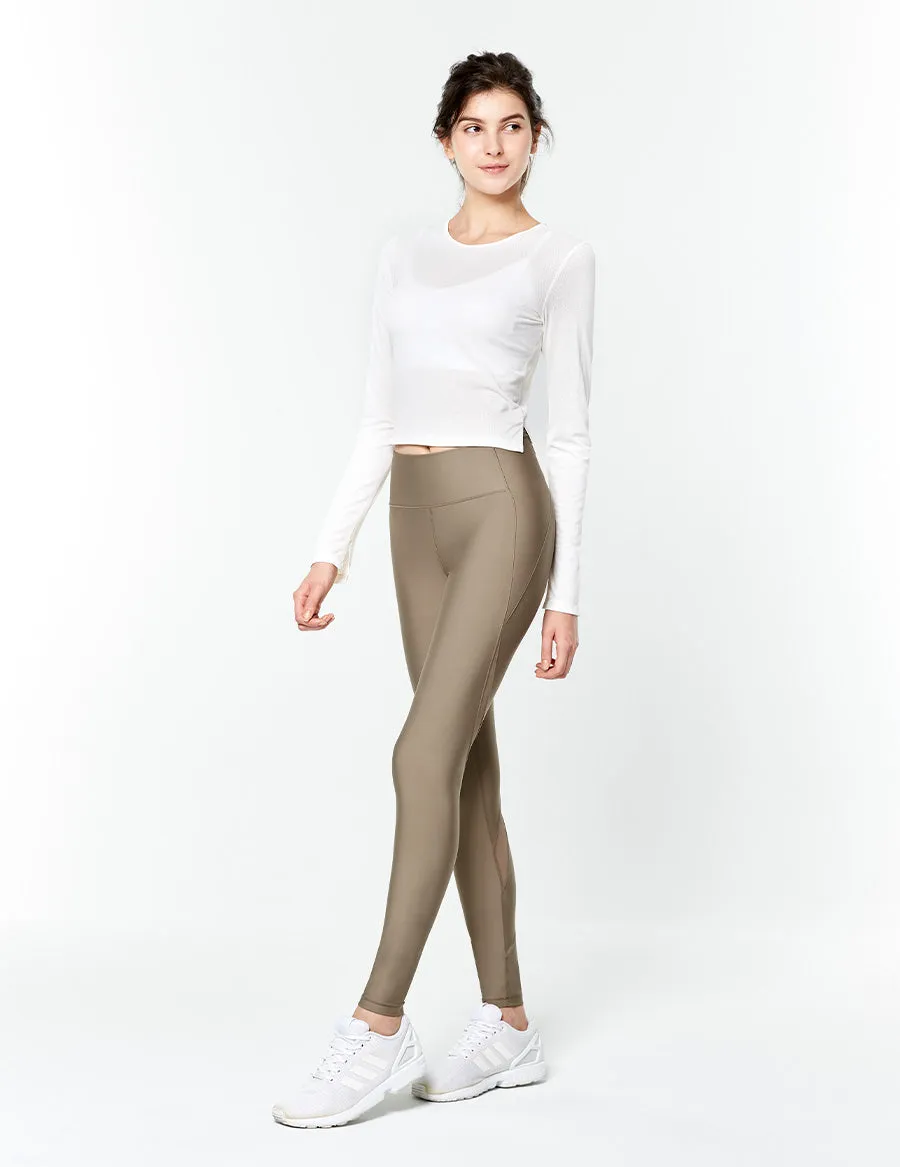 easyoga LESPIRO Streamer Retro Tights - C09 Cement Brown