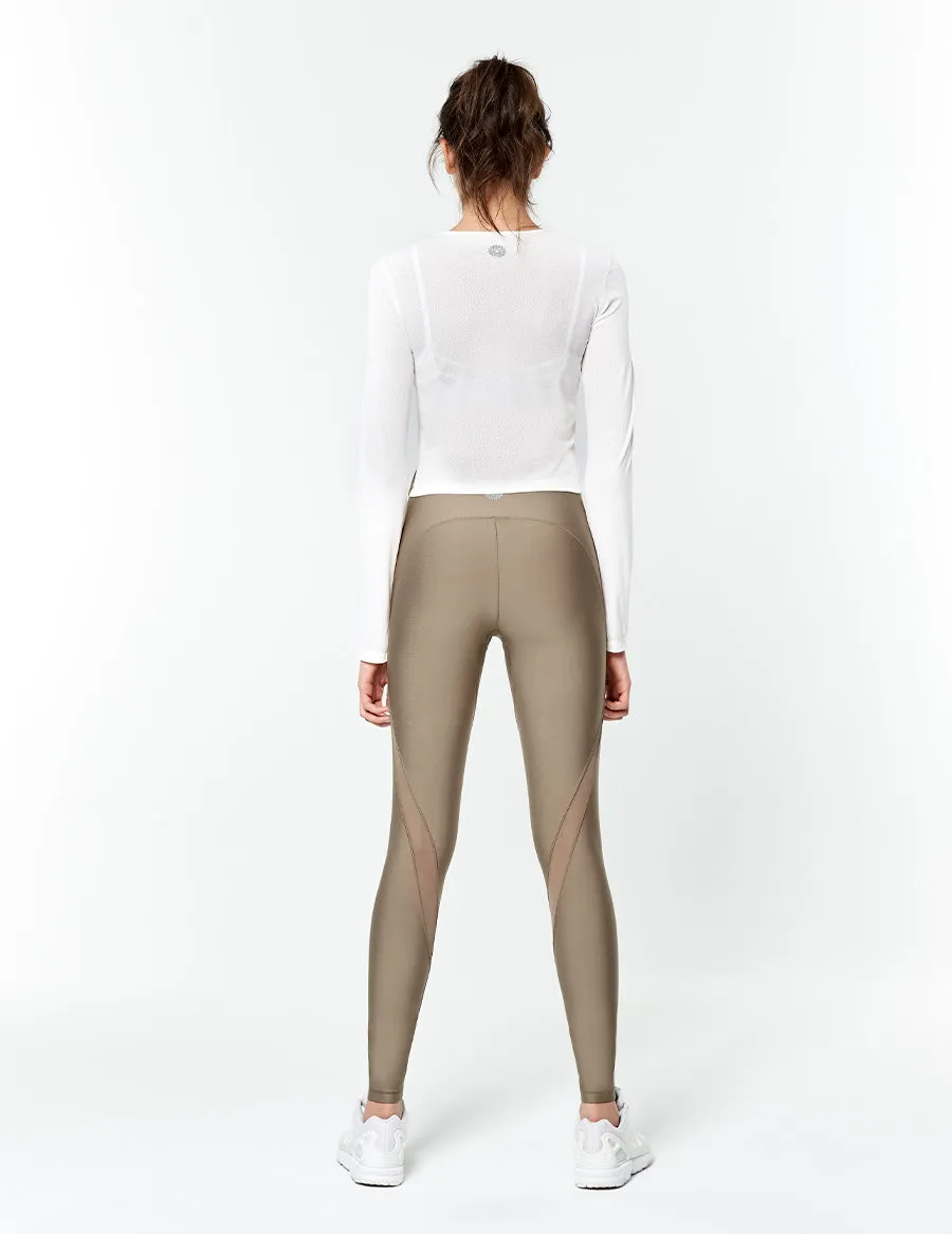easyoga LESPIRO Streamer Retro Tights - C09 Cement Brown