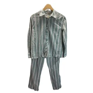 Eberjey NWT Women's Long Sleeve Stripe Sandwashed Cotton Pajama Pink Rose Set S