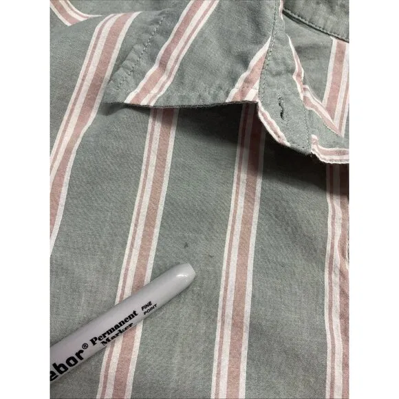 Eberjey NWT Women's Long Sleeve Stripe Sandwashed Cotton Pajama Pink Rose Set S