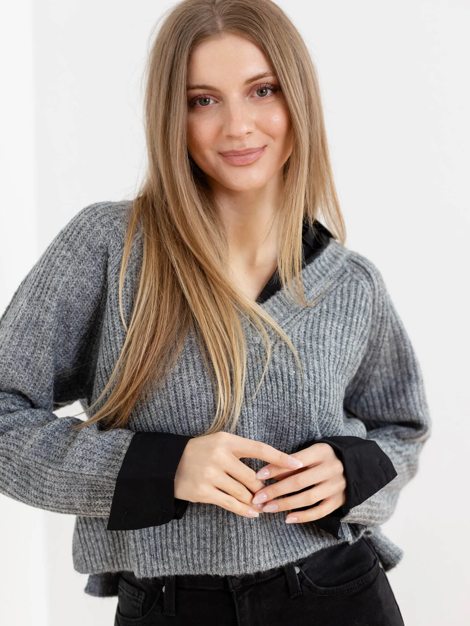 Elan Sweater V-Neck Collared Shirt