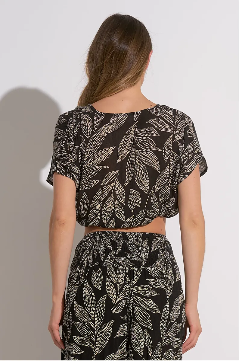 Elan V-Neck Printed Blouse