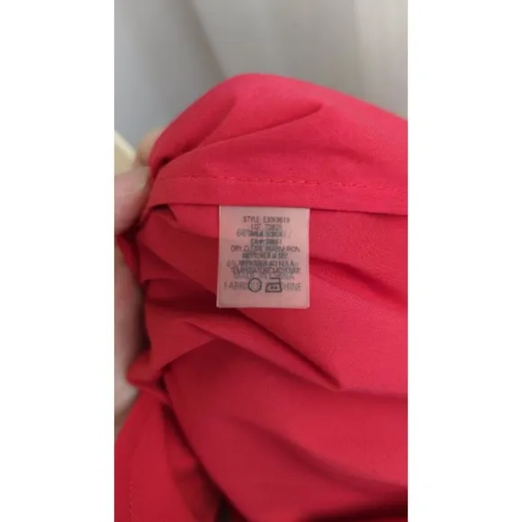 Elie Tahari Red Cotton Dress Fit Flare A-line Pleated Sundress Ribbon Nice M 10