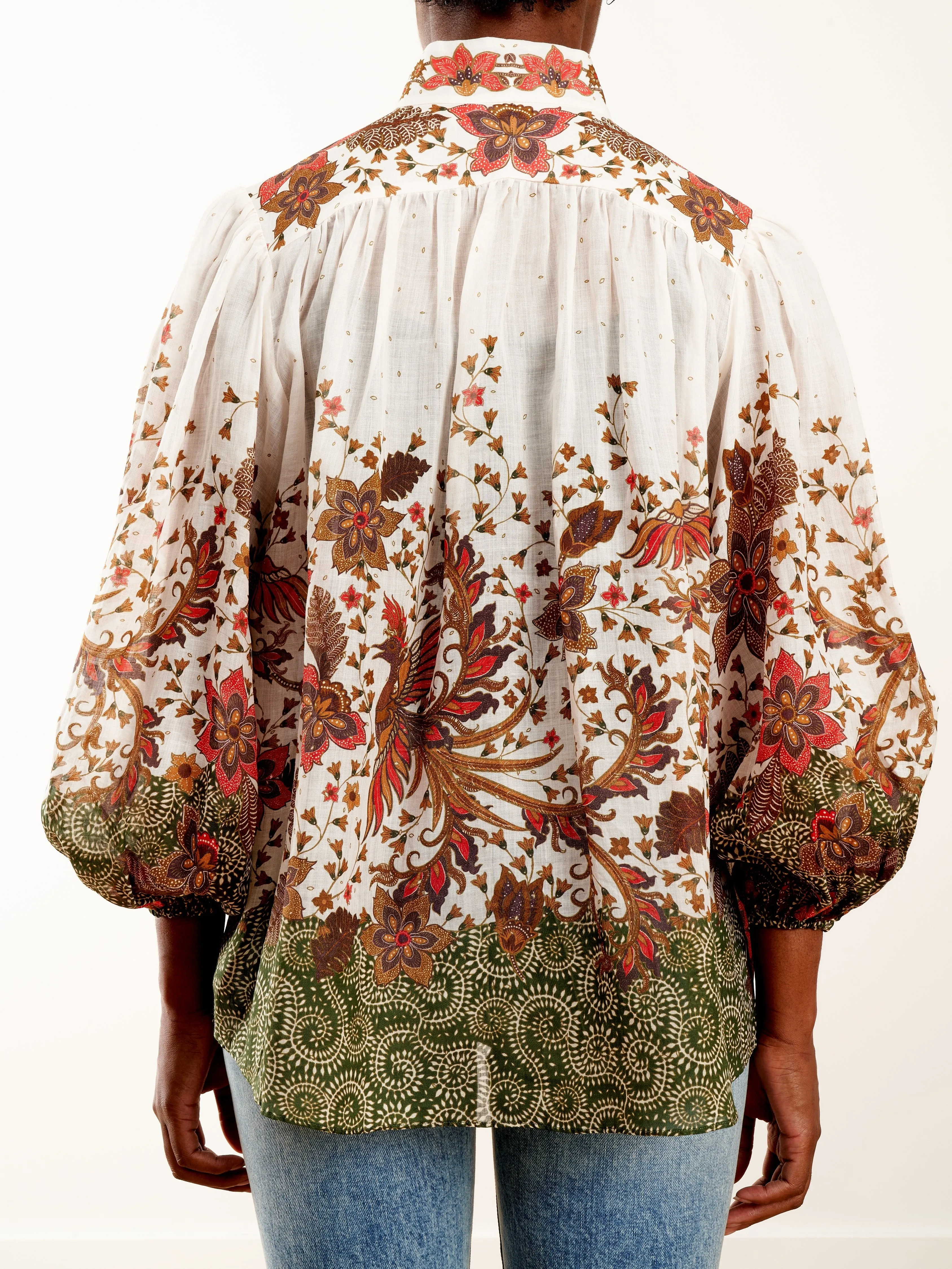 empire batik blouse - khaki batik