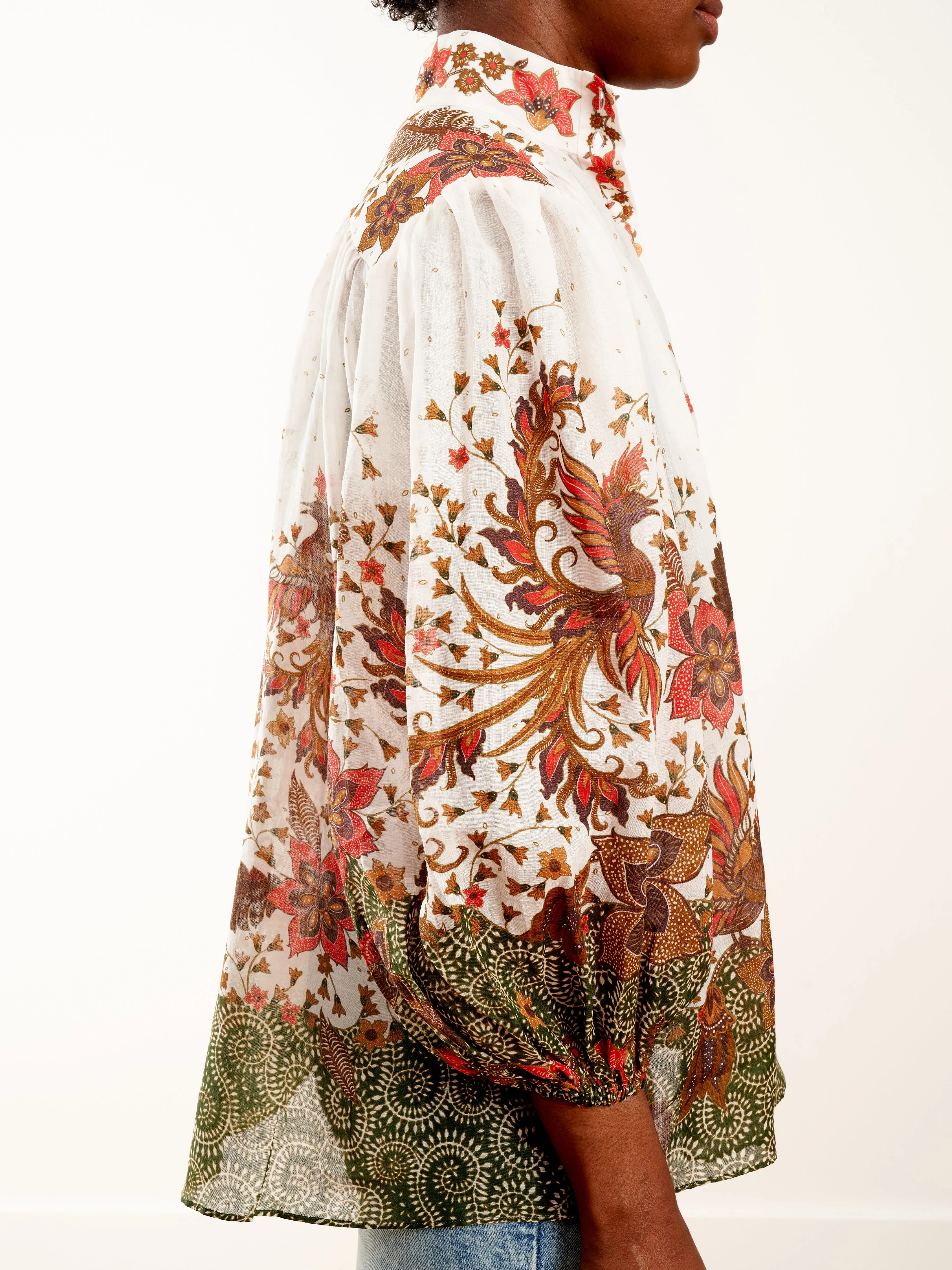 empire batik blouse - khaki batik