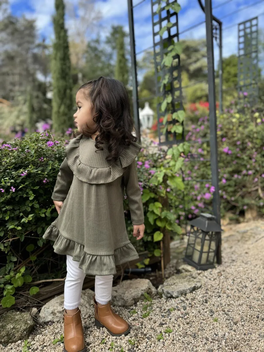 ettie   h Girls Sally Dress - Sage Green