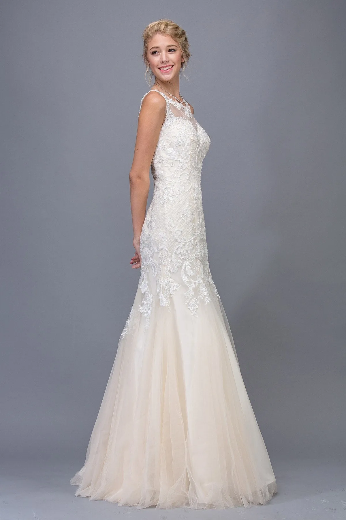 Eureka 6701 Illusion Mermaid Lace Wedding Gown