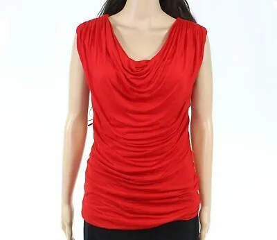 Express Red Cowl neck Scrunch Blouse