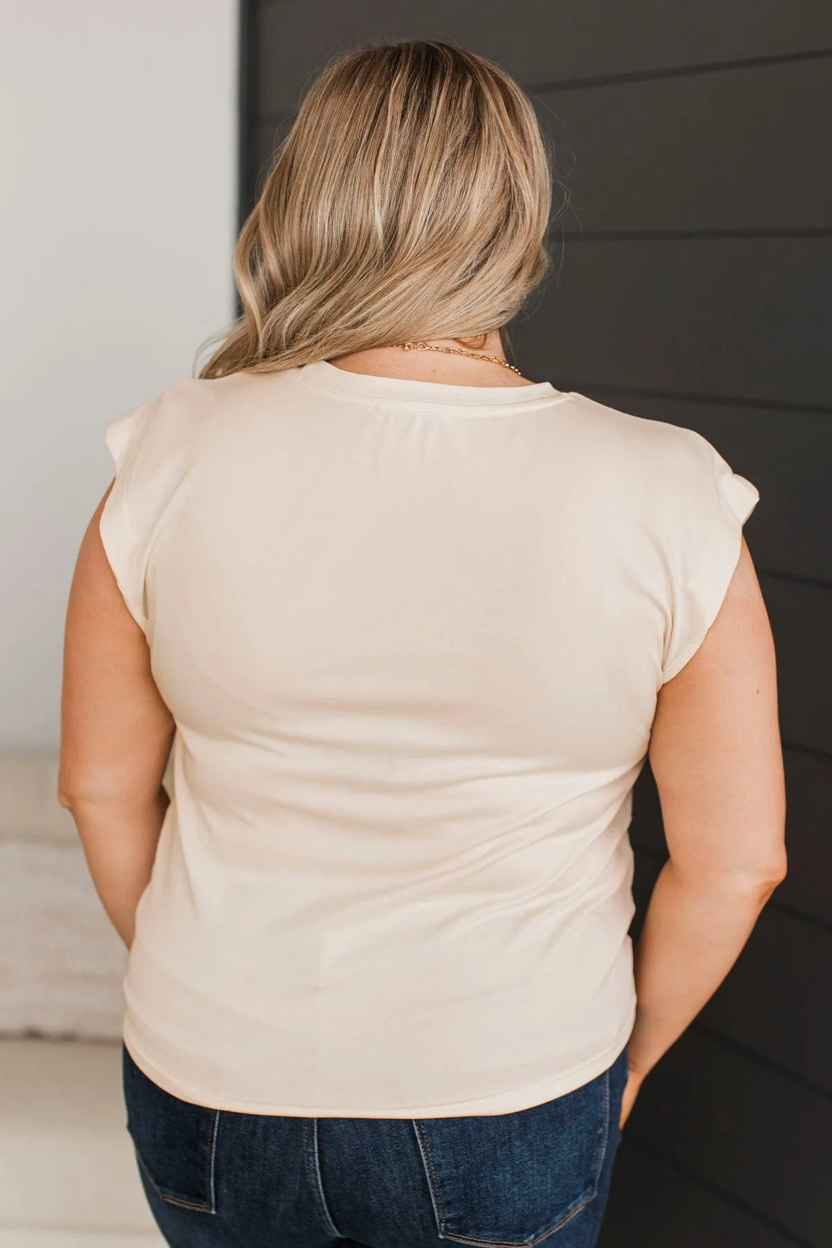 Extraordinary Times Cap Sleeve Top- Ivory