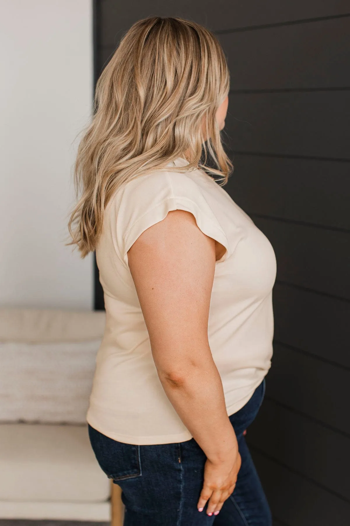 Extraordinary Times Cap Sleeve Top- Ivory