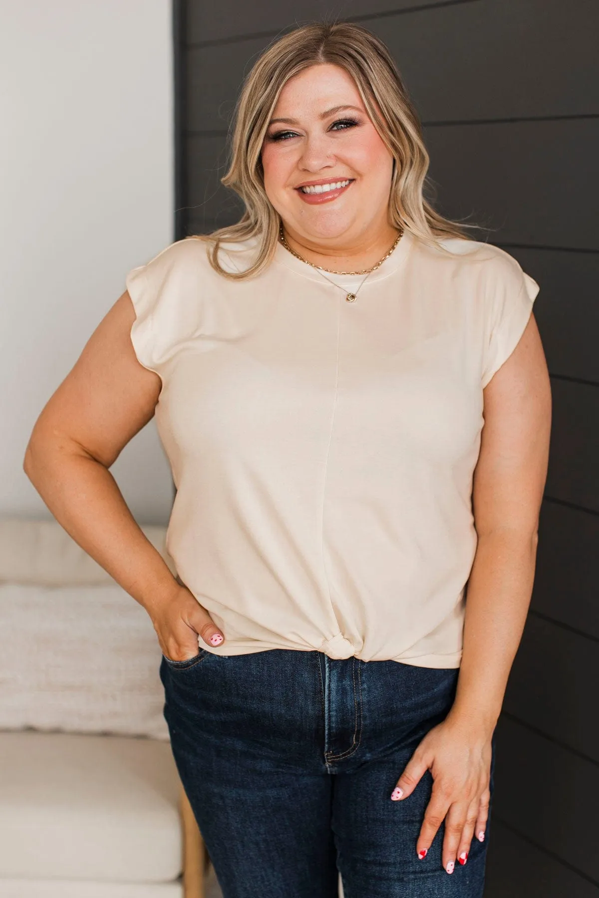 Extraordinary Times Cap Sleeve Top- Ivory